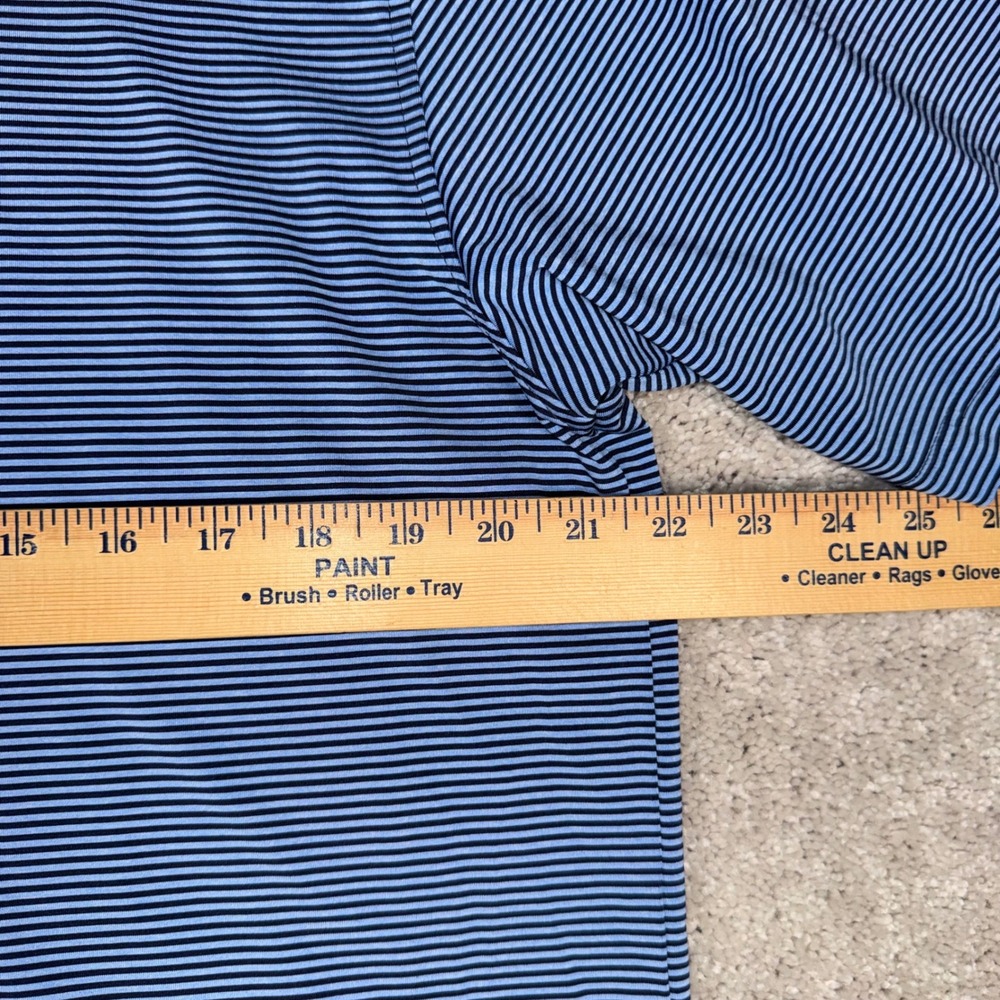 FootJoy Men's M Blue Striped Performance Golf Polo Shirt FJ Logo - Picture 4 of 8